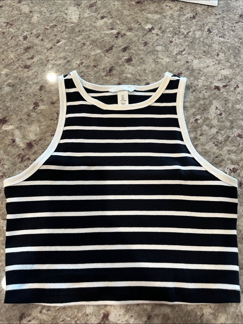 H&M Ribbed Striped Crop Tank – Size L